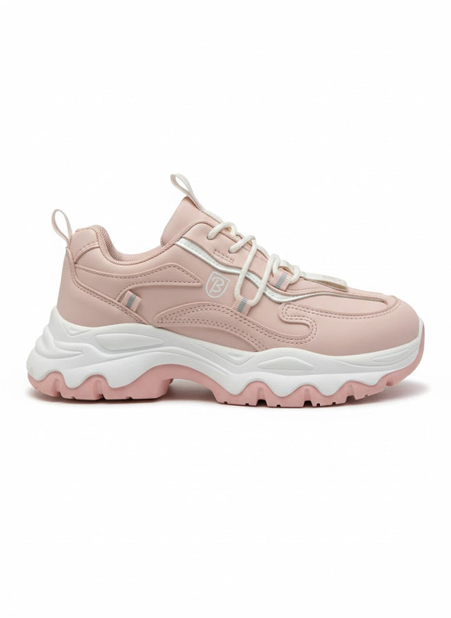 Pink & White Chunky Sneakers for Women – Sporty Casual Platform Shoes-rajafootwear.pk